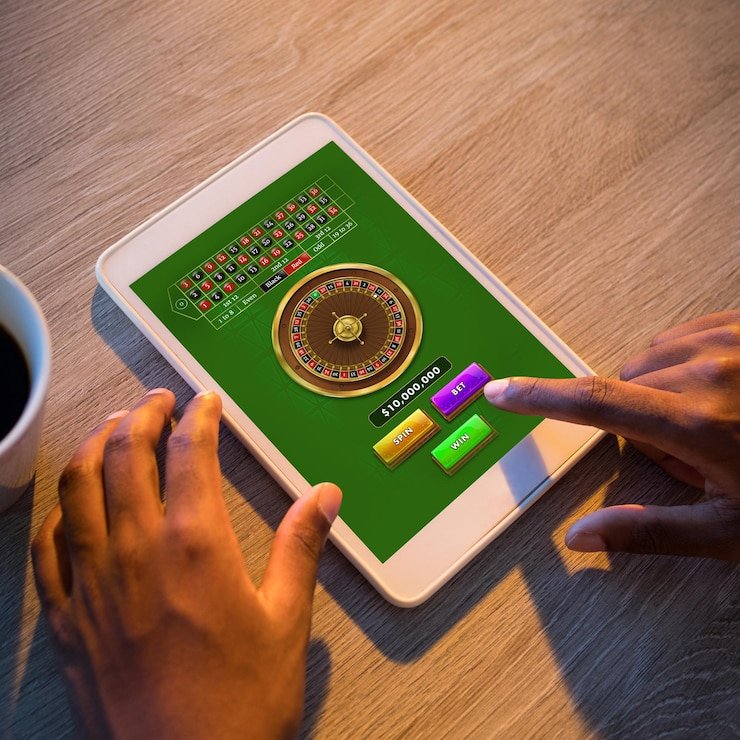 Sic Bo table with three dice in a clear cup
